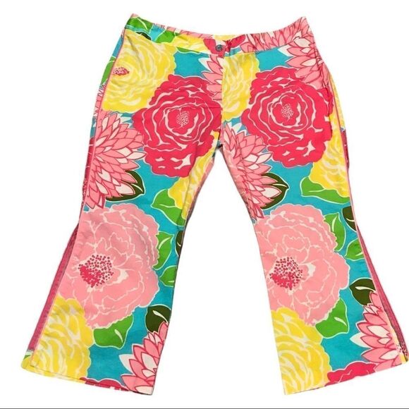 Lilly Pulitzer Floral Capris Vintage 1990s Size 4 - Picture 11 of 15
